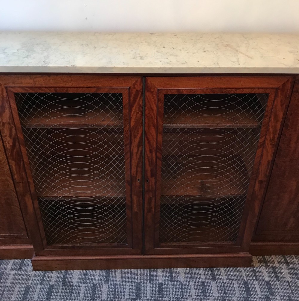 Finest Quality Regency Mahogany & Marble Bookcase credenza View XVIII