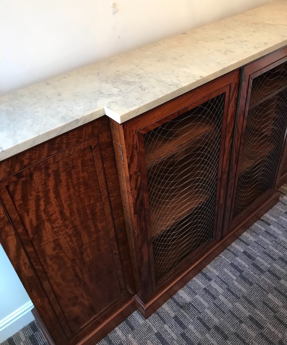 Finest Quality Regency Mahogany & Marble Bookcase credenza View XX