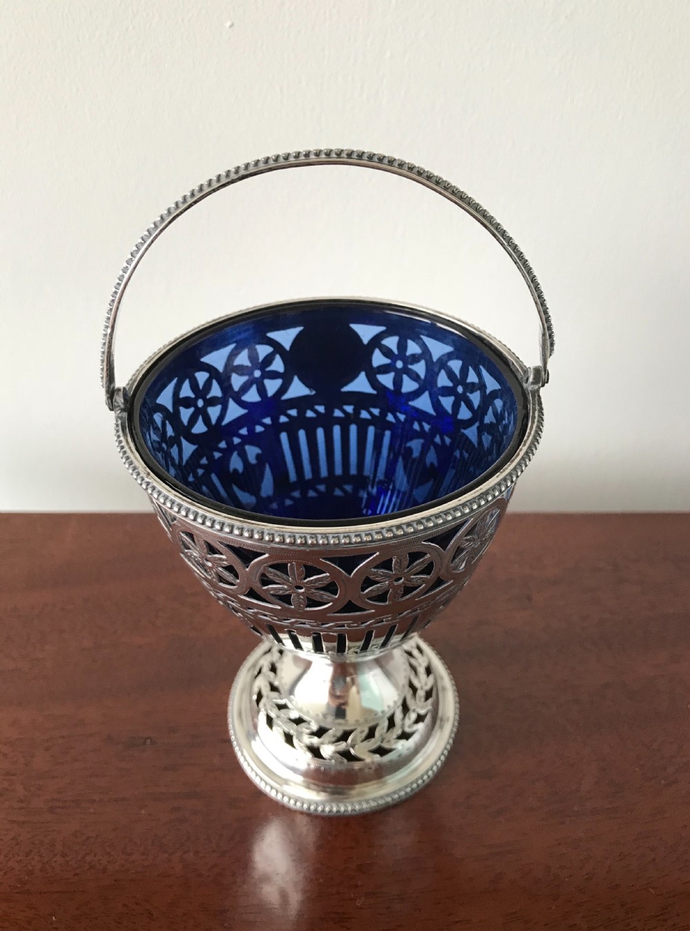 Very Fine George III Silver Sugar Basket, 1780 View II