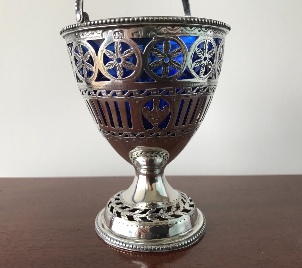 Very Fine George III Silver Sugar Basket, 1780 View IV