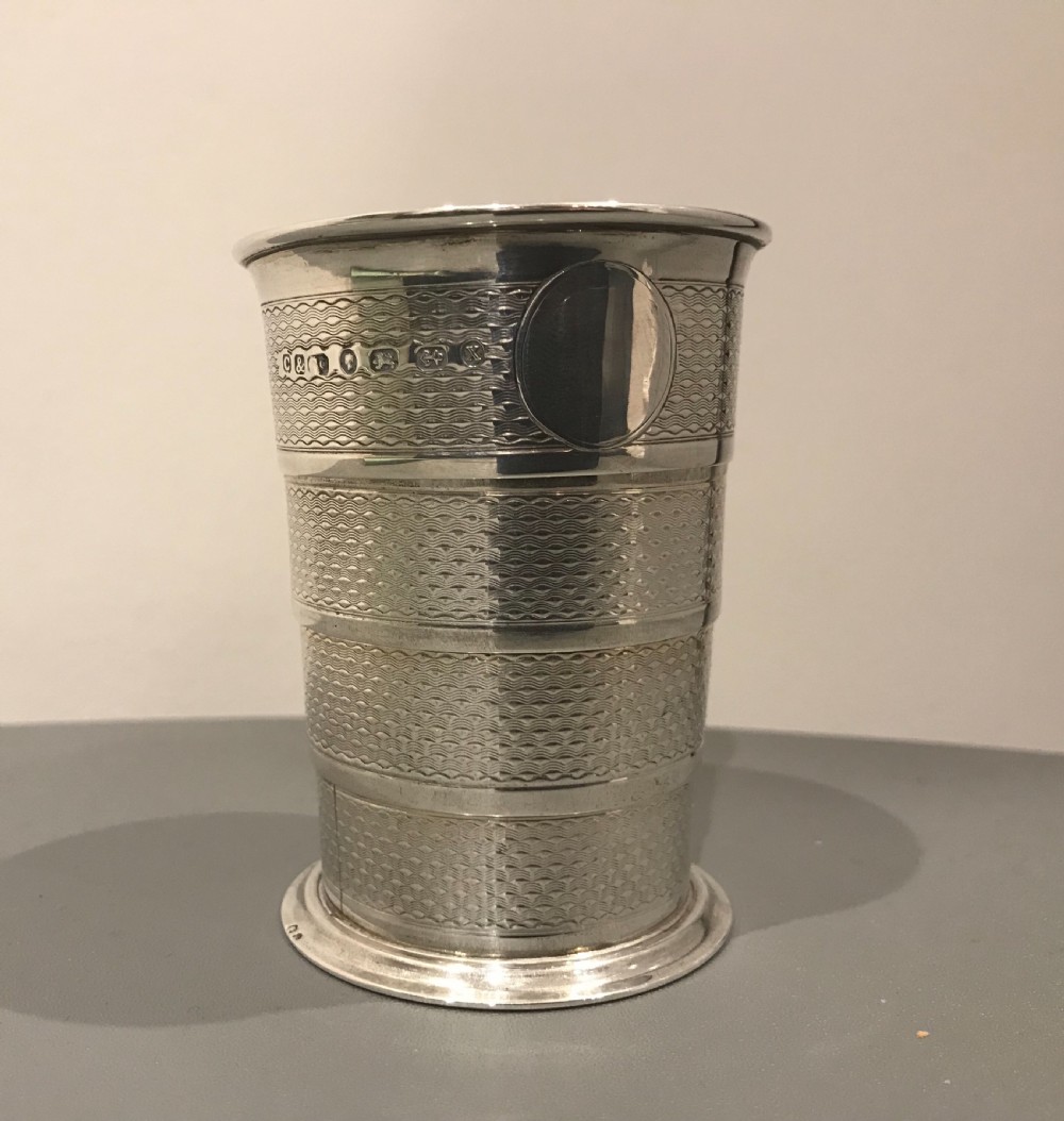Victorian Silver Collapsible Beaker, Birmingham 1872 by Carnelly & Co