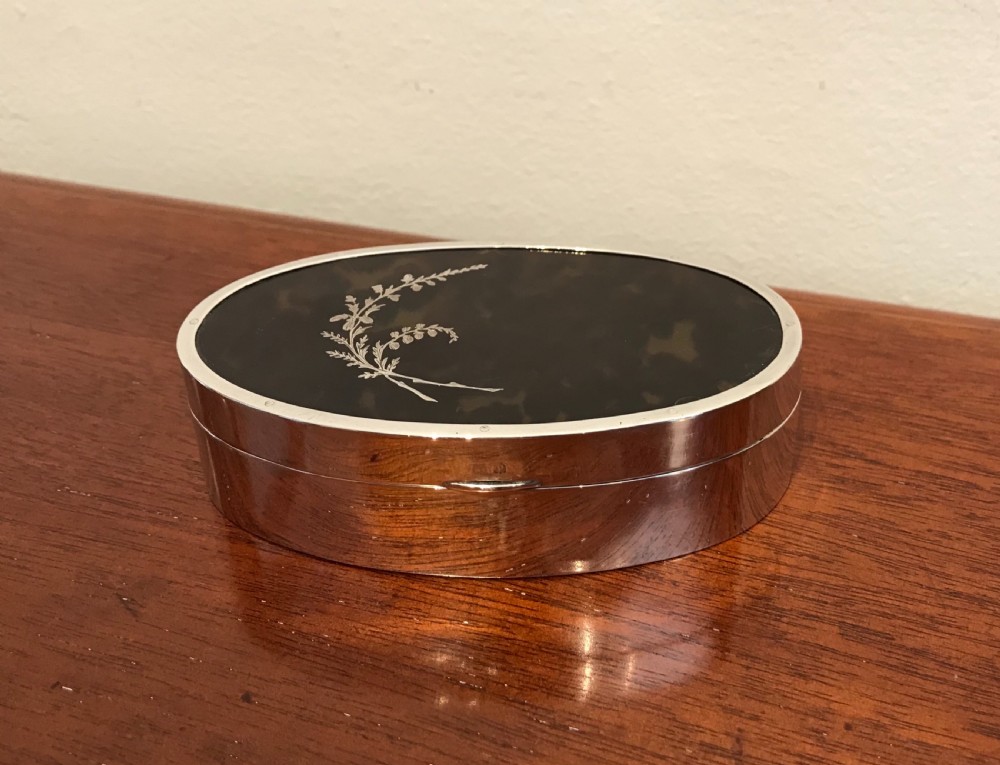 Quality George V Silver & Tortoiseshell Jewellery Box, Hallmarked Birmingham 1914 by Levi & Salaman