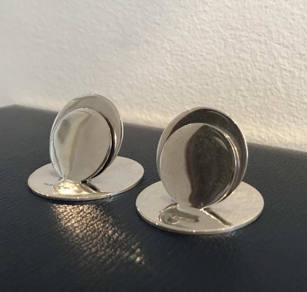 Pair of Silver Menu Holders by Zimmerman