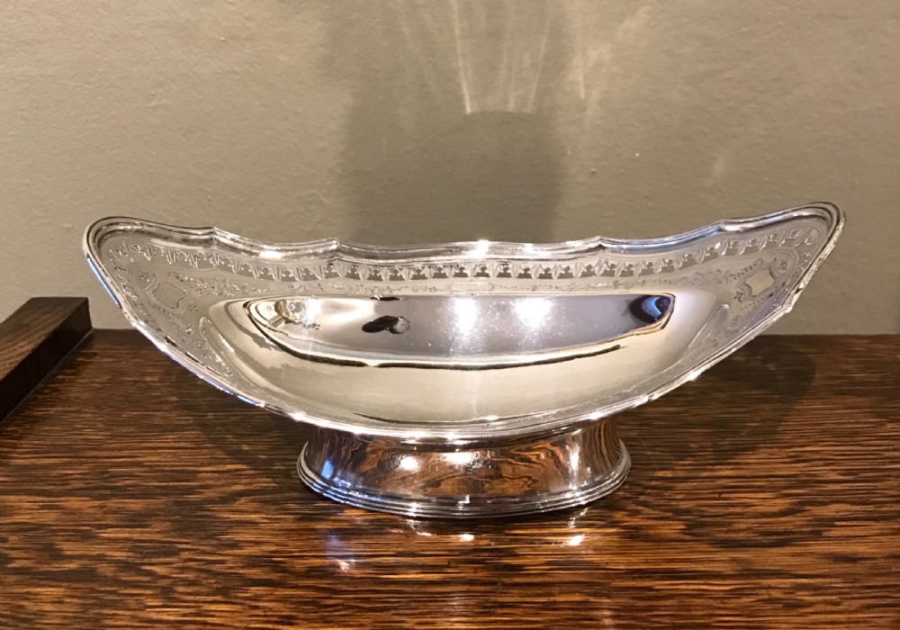 Attractive George III Style Silver Bon Bon Dish, 1891