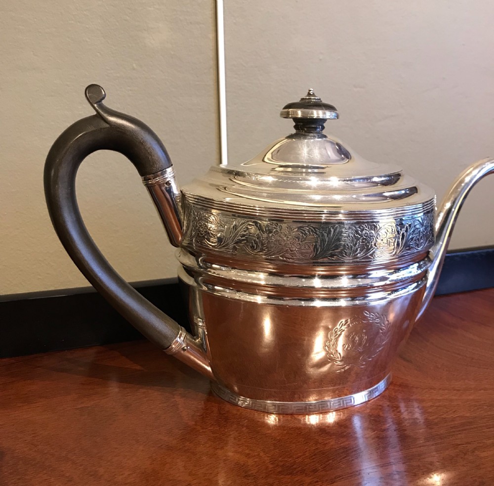 Scottish Georgian Silver Teapot, Edinburgh 1802 by William & Patrick Cunningham View II