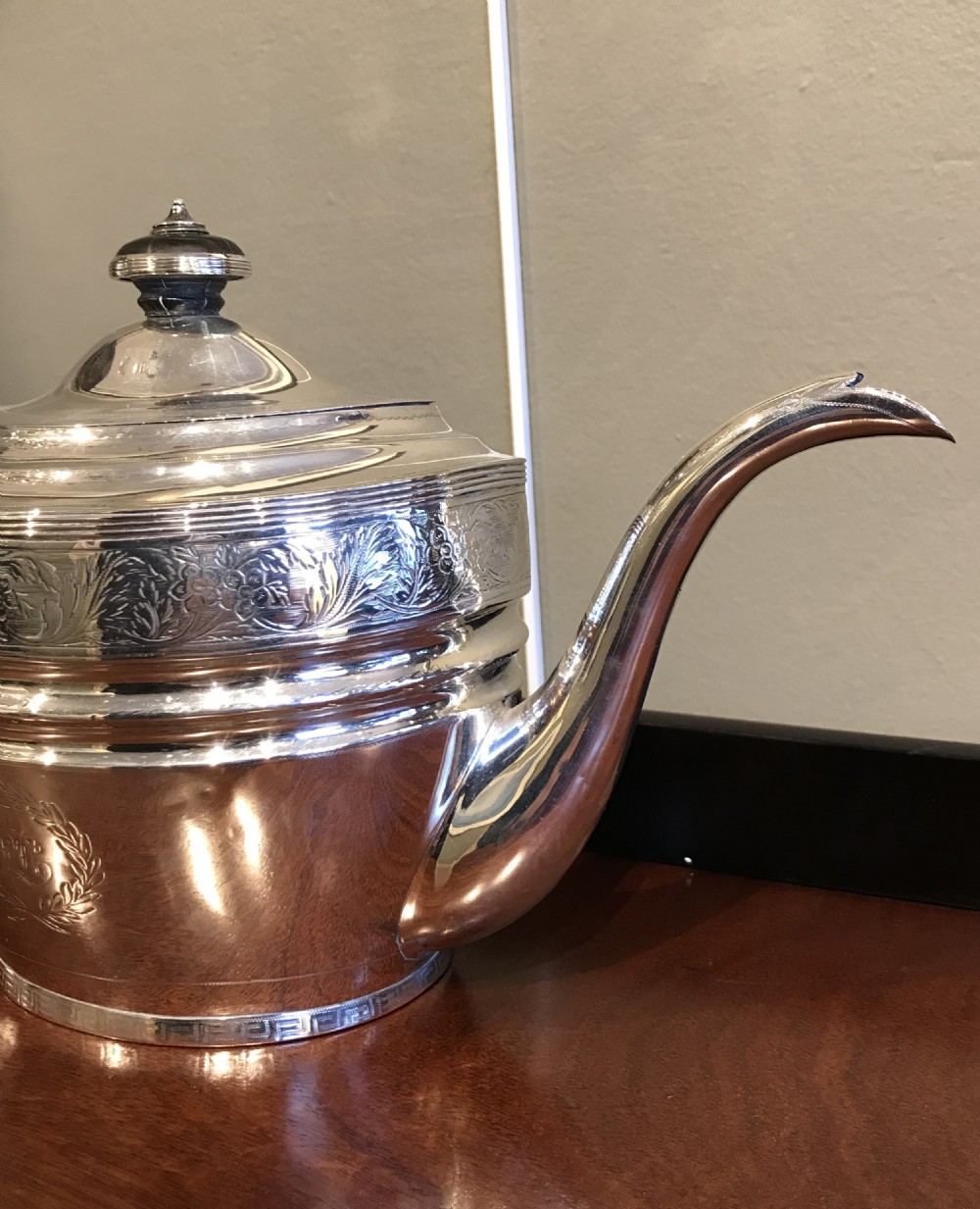 Scottish Georgian Silver Teapot, Edinburgh 1802 by William & Patrick Cunningham View III