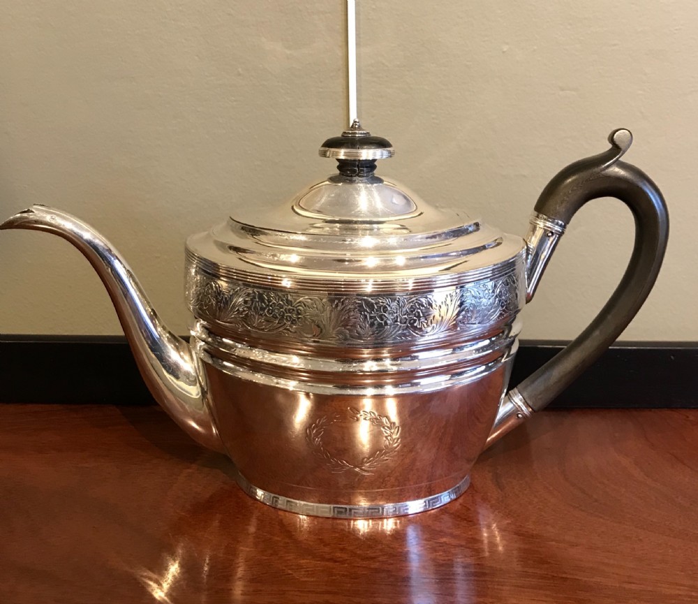 Scottish Georgian Silver Teapot, Edinburgh 1802 by William & Patrick Cunningham View IV