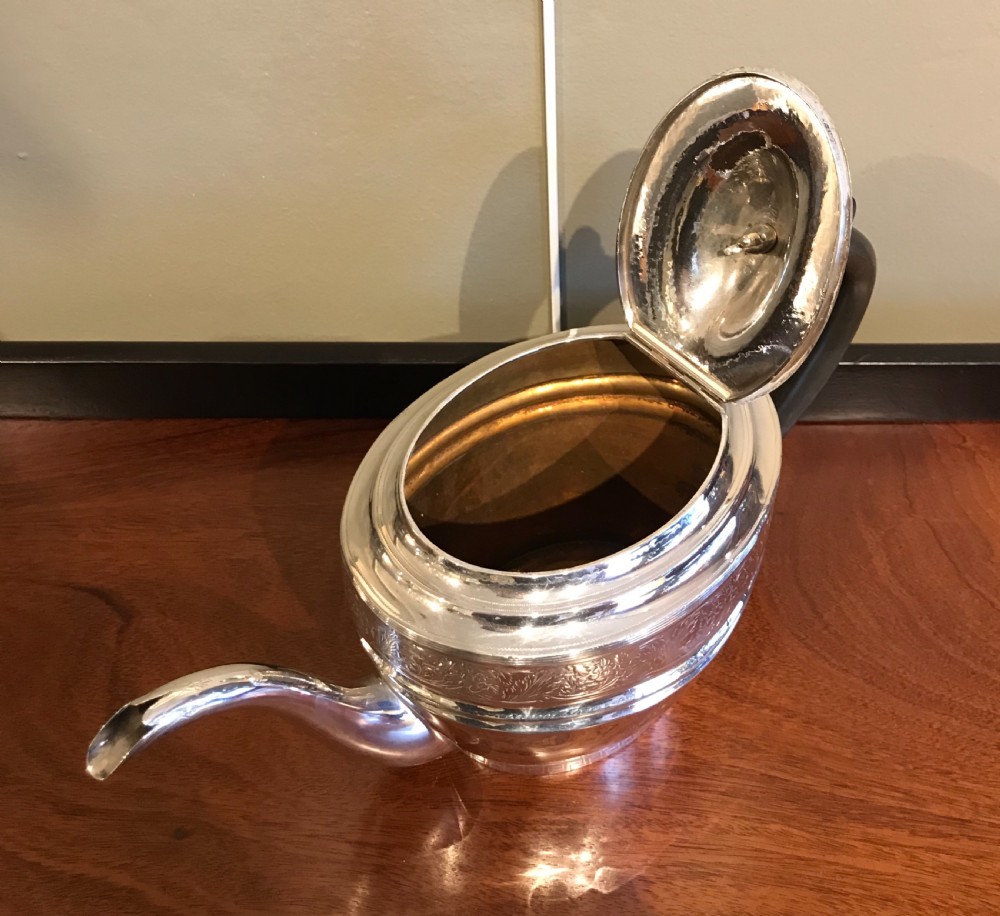 Scottish Georgian Silver Teapot, Edinburgh 1802 by William & Patrick Cunningham View V