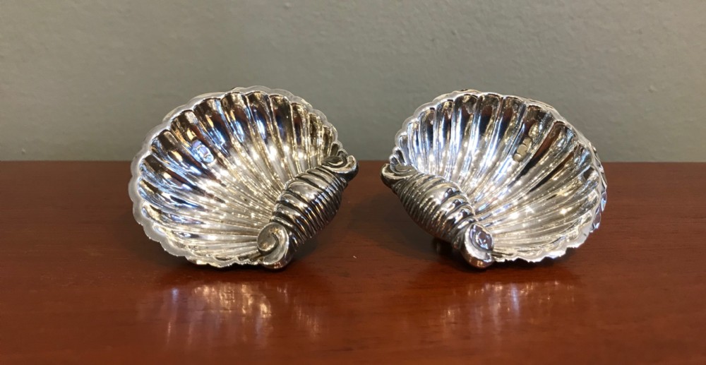Pair late Victorian Silver Shell Dishes