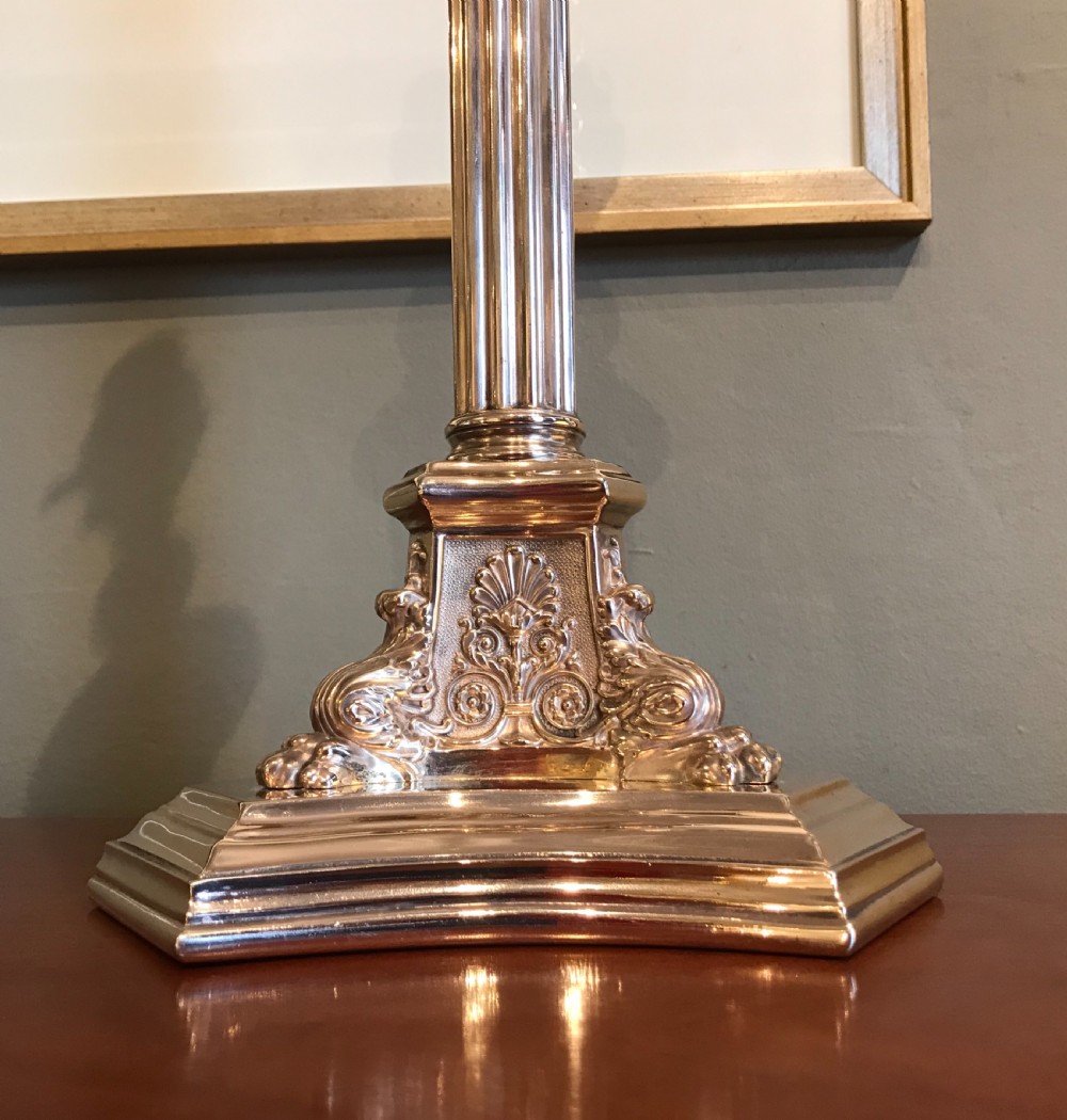 Stunning Late Victorian Gilded Table Lamp by Walker & Hall View IV