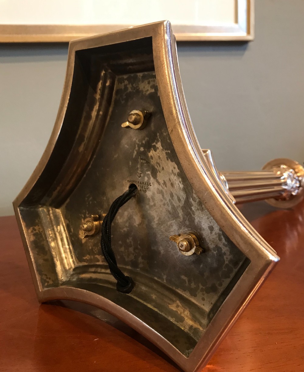 Stunning Late Victorian Gilded Table Lamp by Walker & Hall View VIII