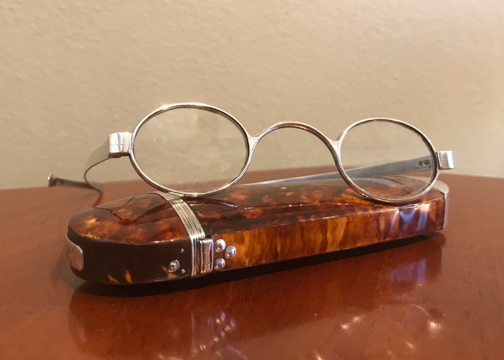 George IV Silver Spectacles and original Tortoiseshell Case