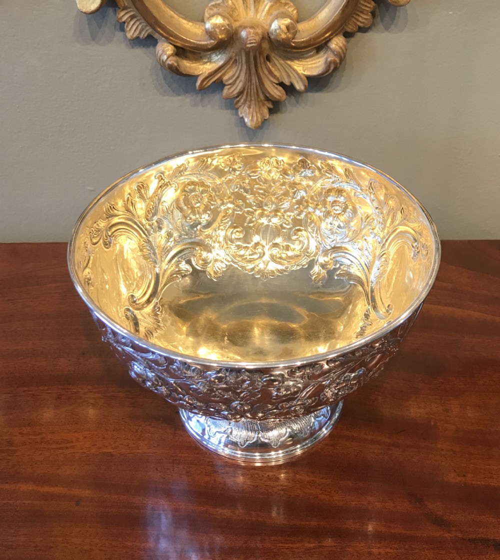 Stunning Edwardian Silver Rose Bowl View III