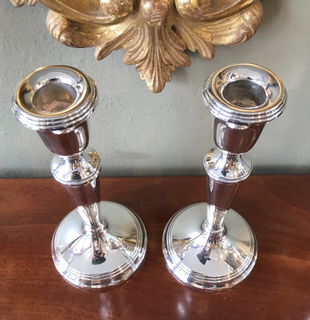 Pair of Silver Candlesticks, hallmarked Birmingham 1976 View V