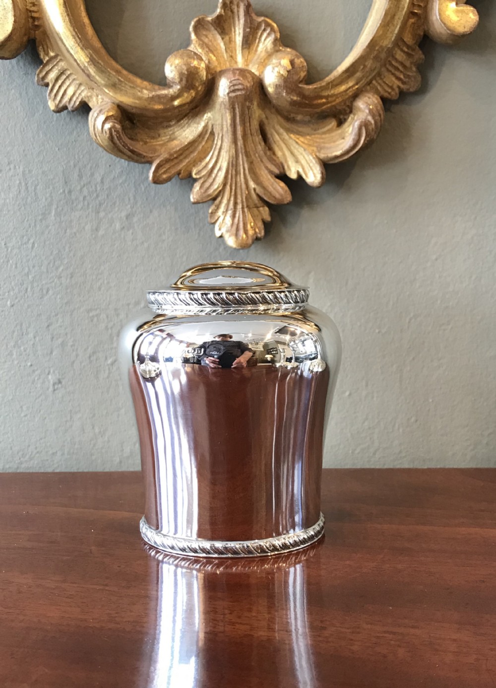 Quality George V Solid Silver Tea Caddy, Circa 1915 - 1920