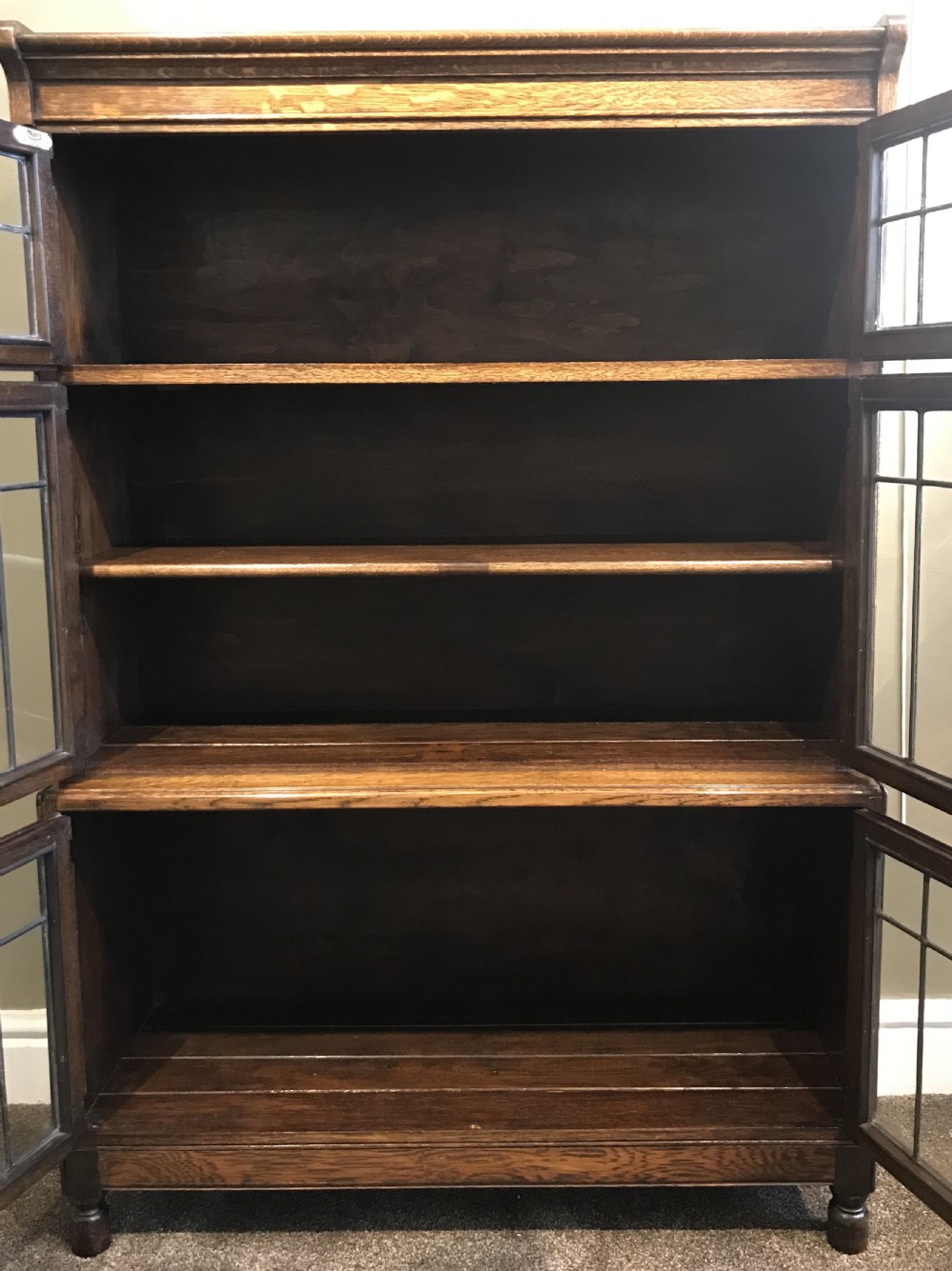 Quality Edwardian Oak Stacking Bookcase by Minty View II