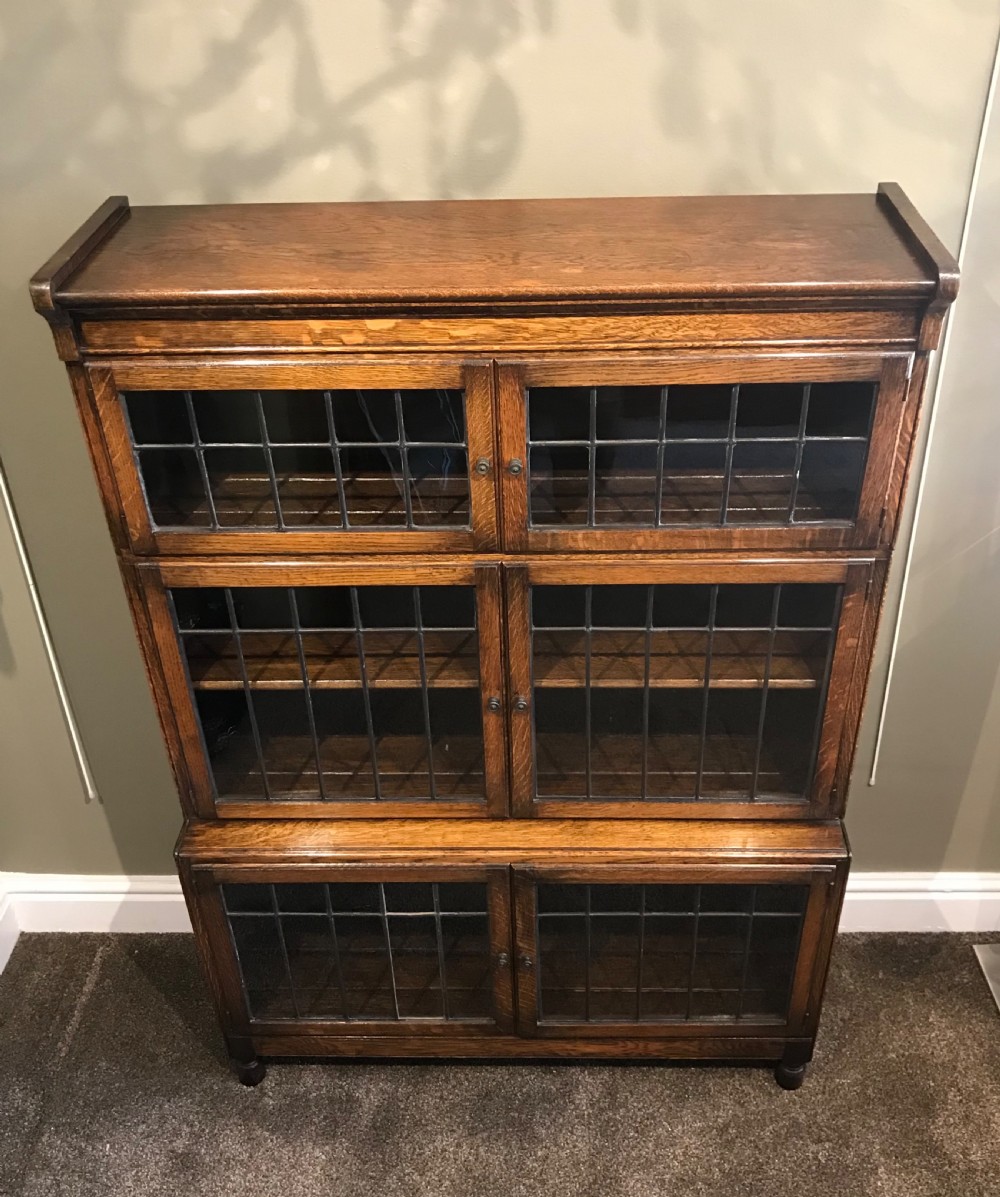 Quality Edwardian Oak Stacking Bookcase by Minty View V