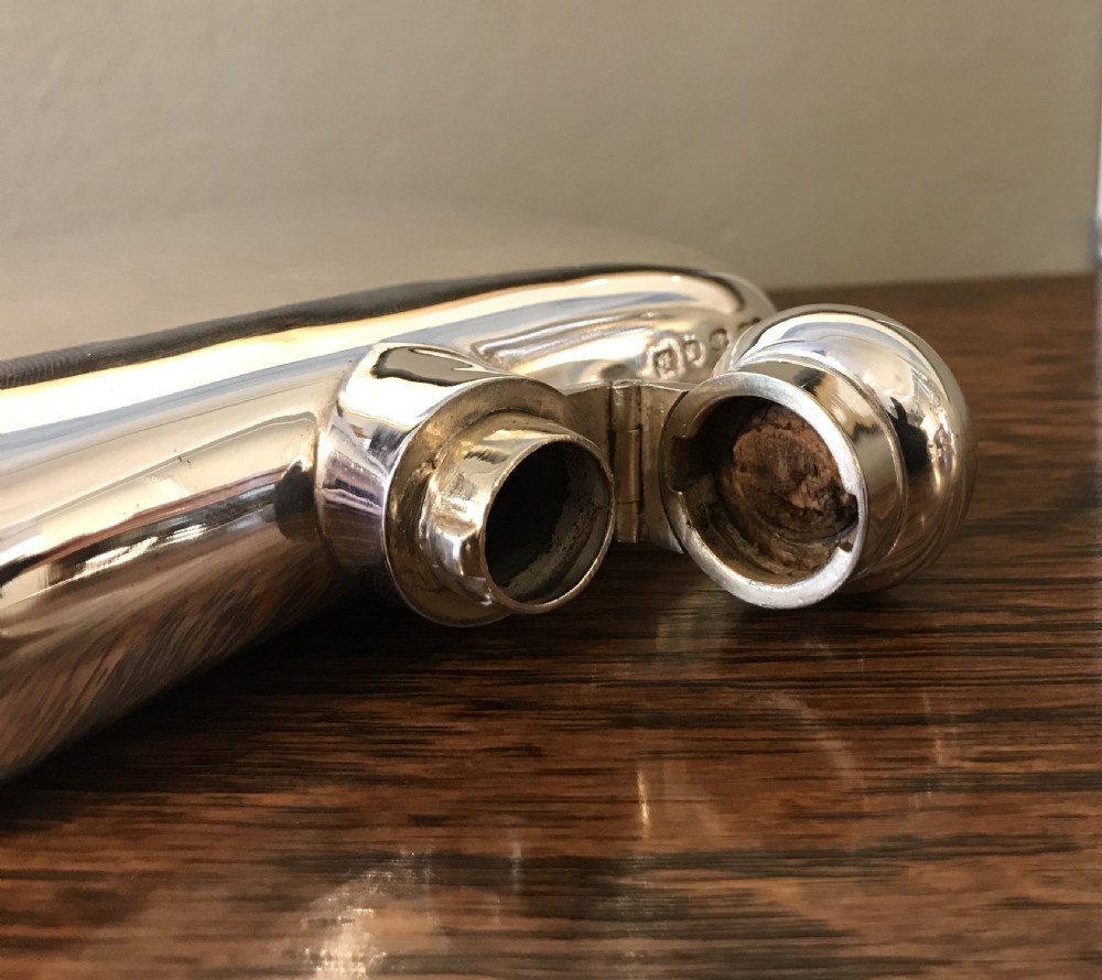 Victorian Silver Hip Flask, hallmarked Birmingham 1897 View VII