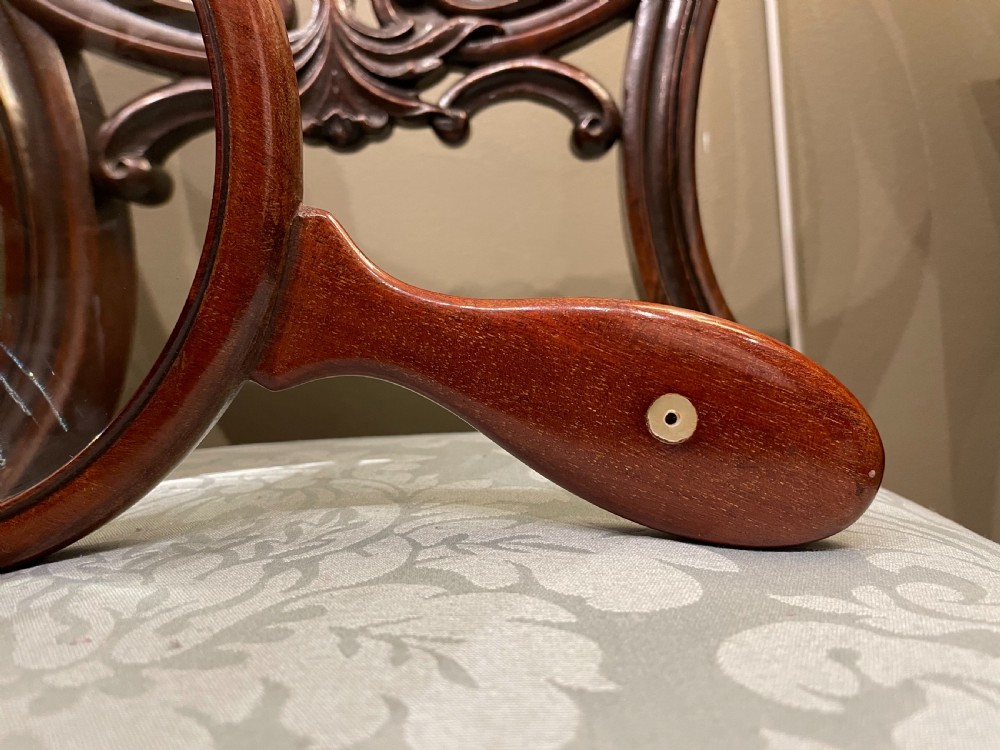 Antique 19th Century Mahogany Gallery Magnifying Glass, circa 1830-1840 View V