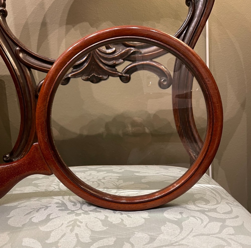 Antique 19th Century Mahogany Gallery Magnifying Glass, circa 1830-1840 View VI