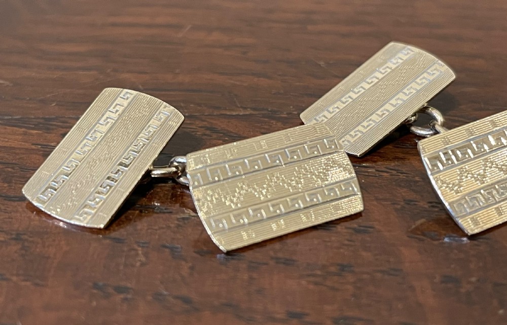 Good Pair of Art Deco 9ct Gold Cufflinks, Chester View II