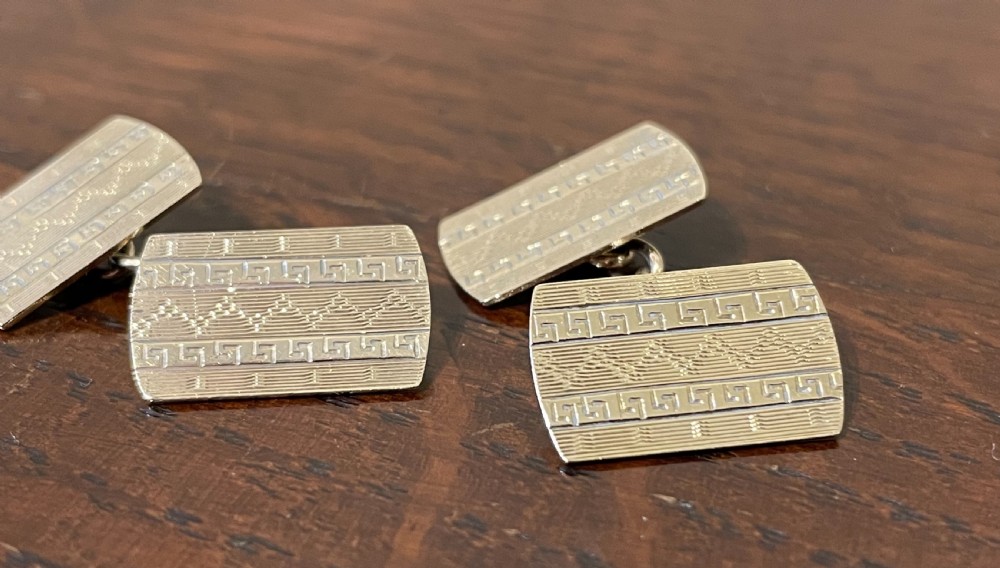 Good Pair of Art Deco 9ct Gold Cufflinks, Chester View III