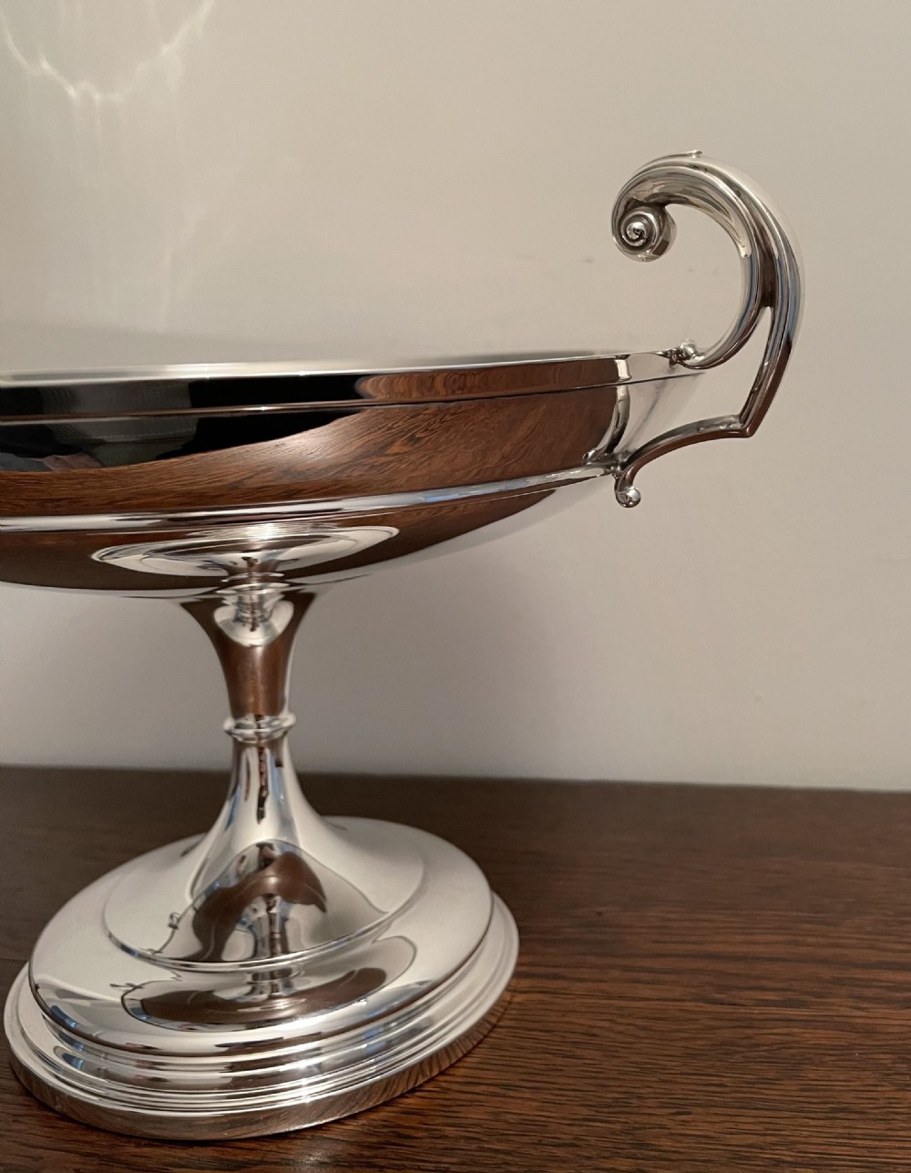 Large Edwardian Solid Silver Tazza, Chester 1906 View V
