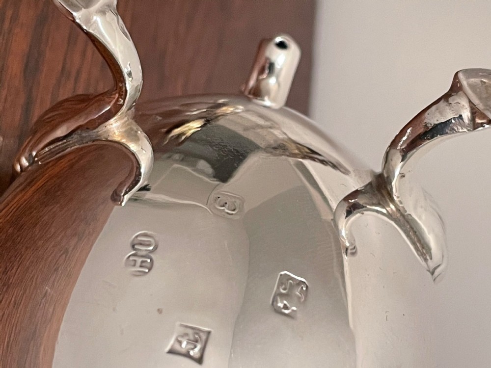 Attractive Solid Silver Sauce Boat View V