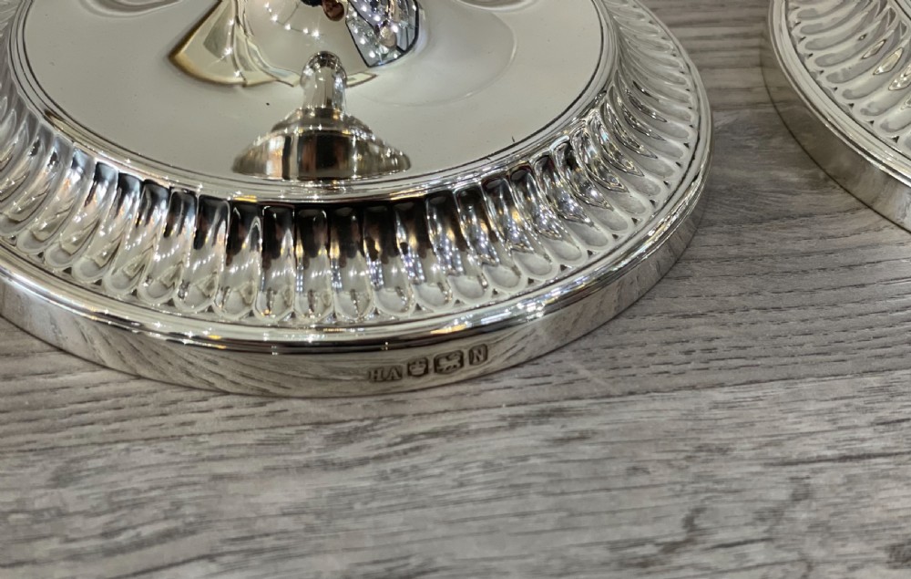 Stunning Pair of Adam Style Solid Silver Candlesticks View IV