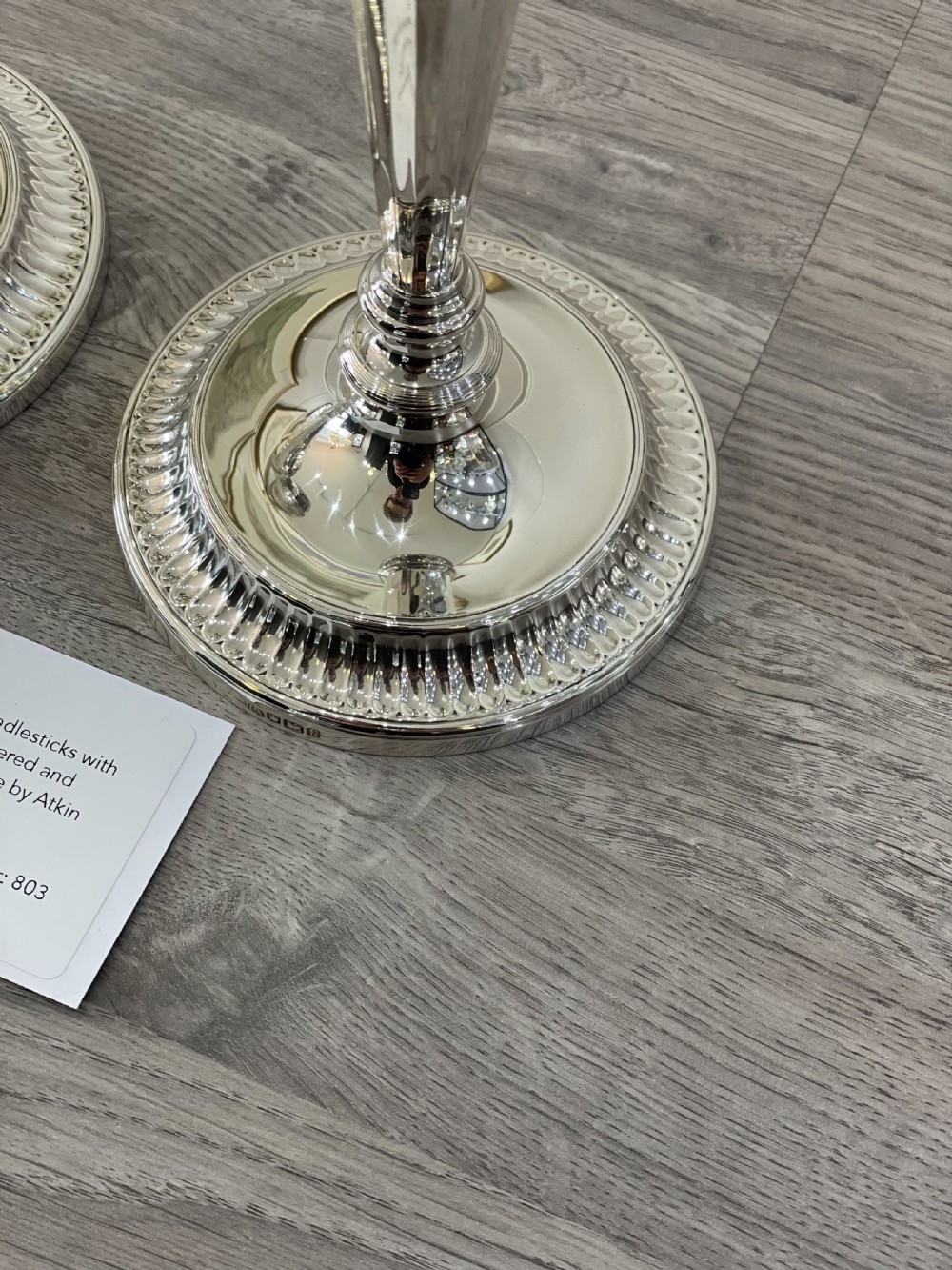 Stunning Pair of Adam Style Solid Silver Candlesticks View XVI