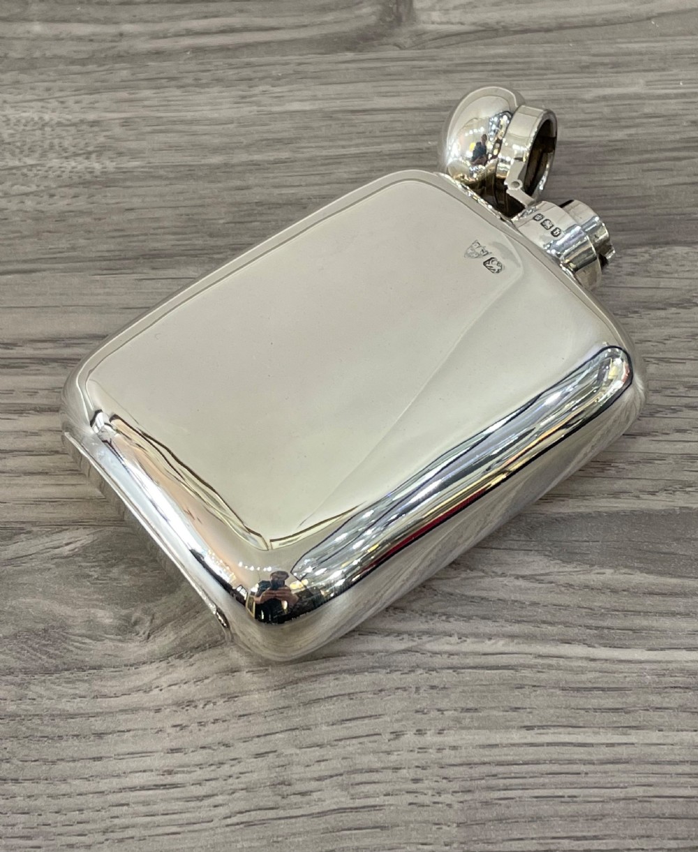 Stunning Victorian Solid Silver Hip Flask View II