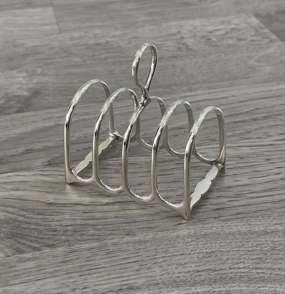 George V Solid Silver Toast Rack