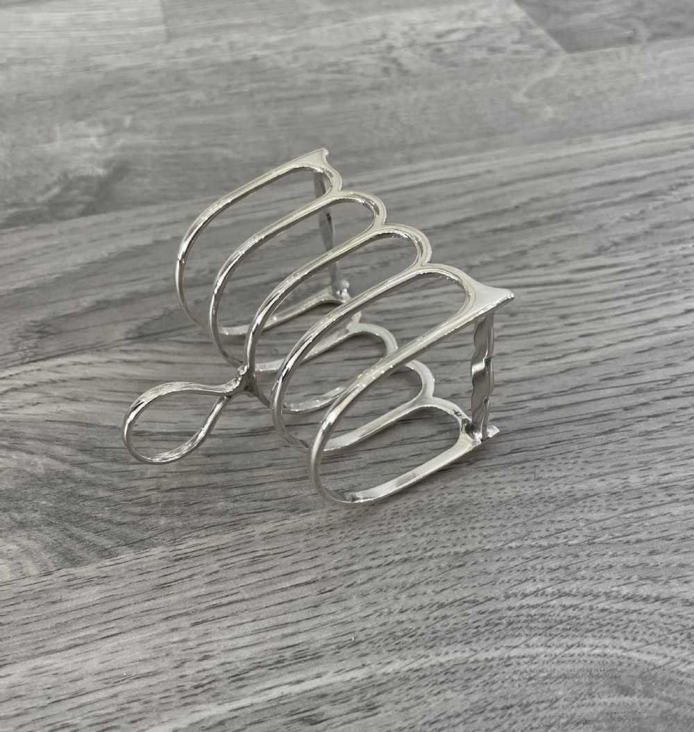 George V Solid Silver Toast Rack View II