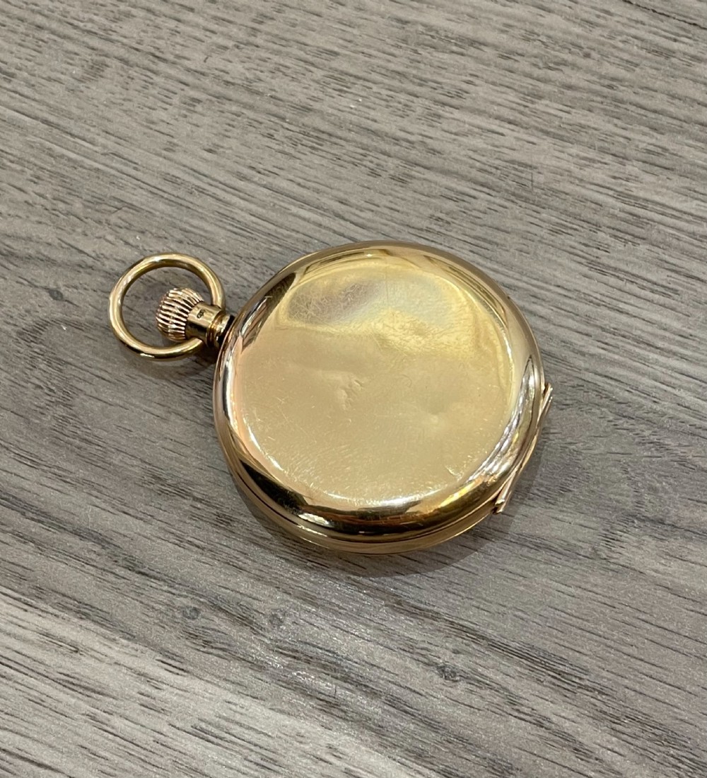 Edwardian 9ct Gold J W Benson Half Hunter Pocket Watch View V