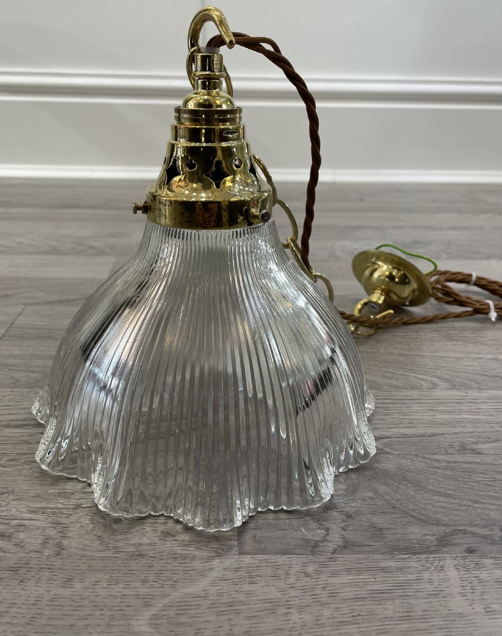 Edwardian Holophane Pendant Light View II