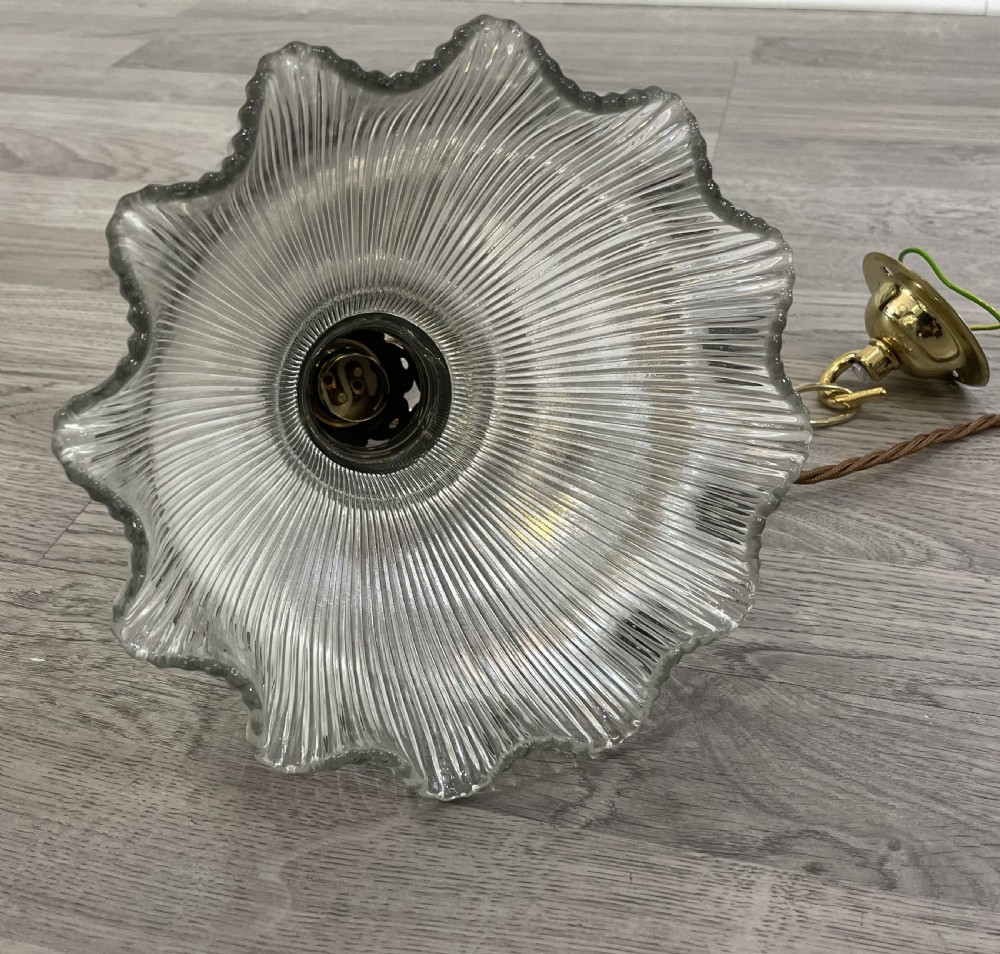 Edwardian Holophane Pendant Light View VI