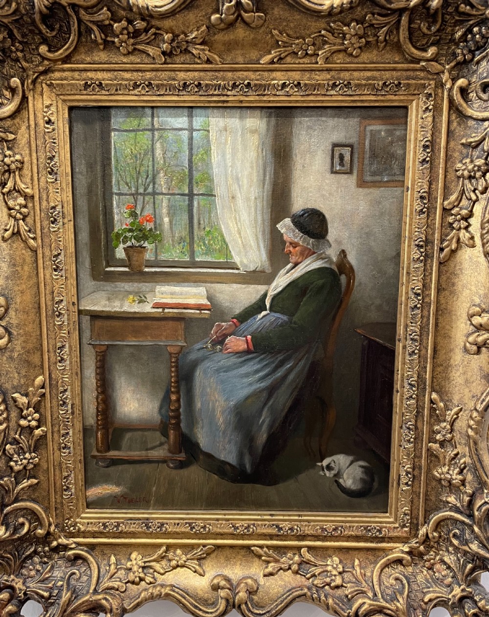 Viktor Tobler (1846-1915) Oil on Canvas, ‘Catnap’ View III