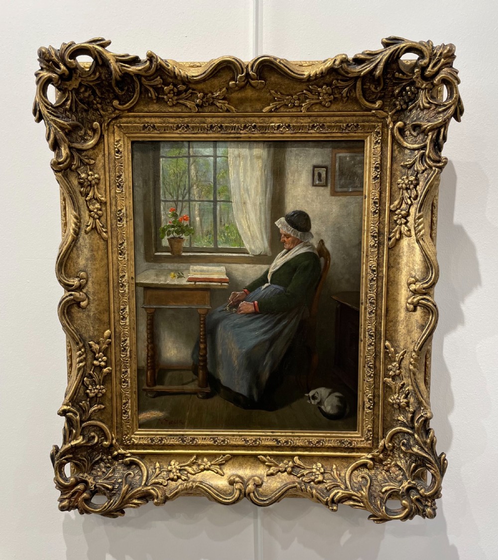 Viktor Tobler (1846-1915) Oil on Canvas, ‘Catnap’ View IV