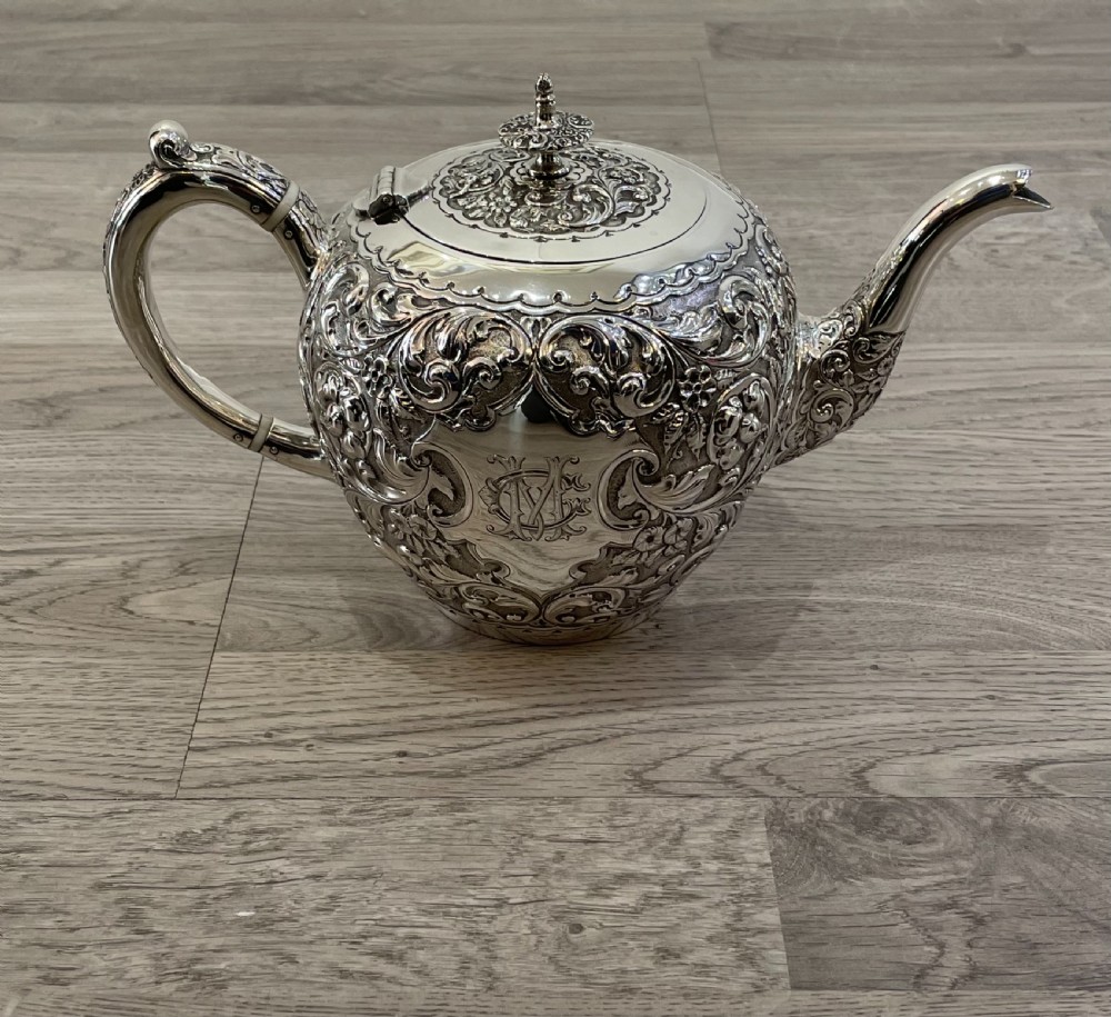 Victorian Scottish Solid Silver Teapot, Glasgow 