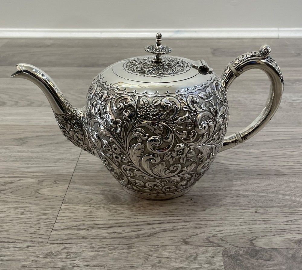 Victorian Scottish Solid Silver Teapot, Glasgow  View III