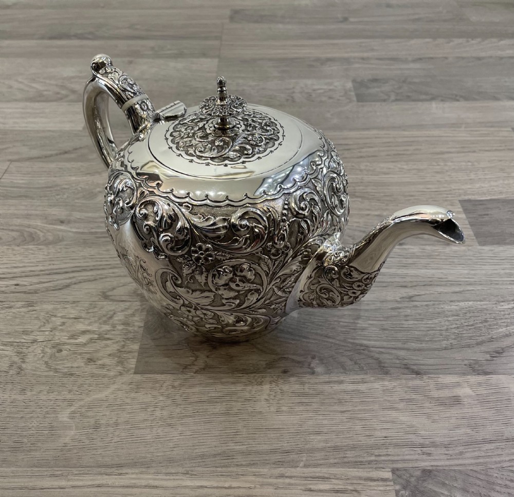 Victorian Scottish Solid Silver Teapot, Glasgow  View IV
