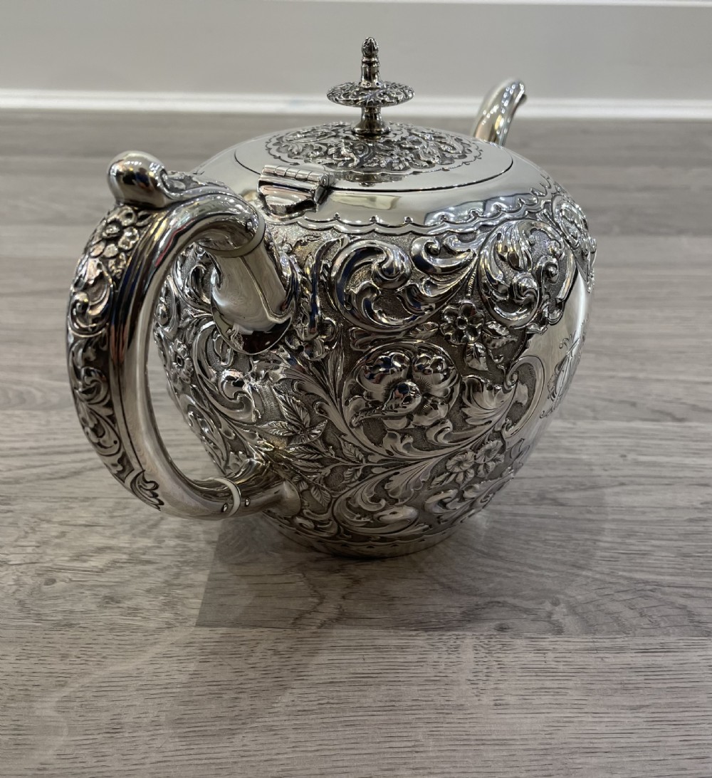 Victorian Scottish Solid Silver Teapot, Glasgow  View VII