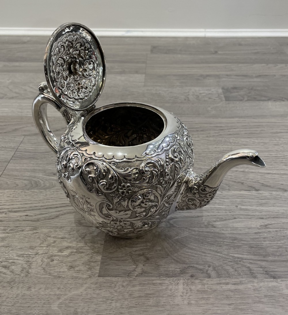Victorian Scottish Solid Silver Teapot, Glasgow  View IX