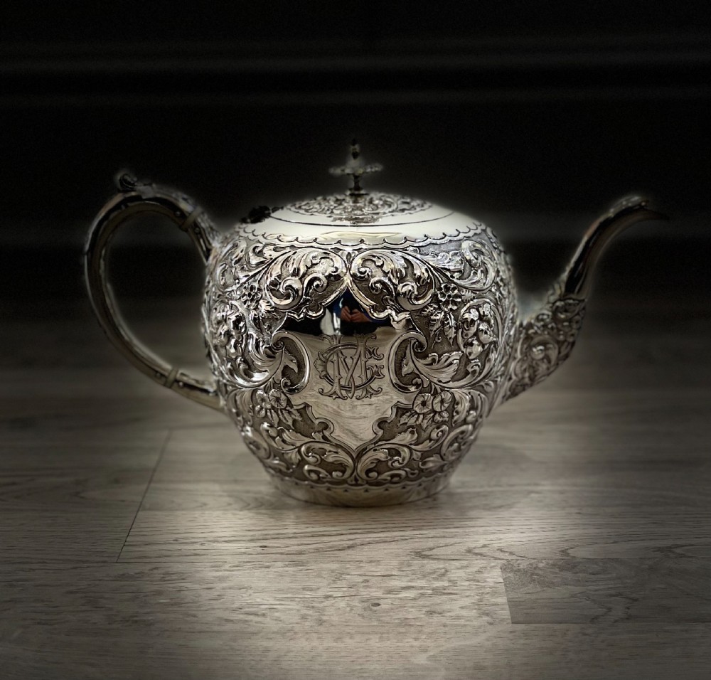 Victorian Scottish Solid Silver Teapot, Glasgow  View XIII