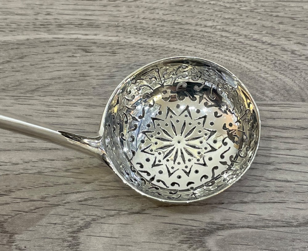 Quality Victorian Solid Silver Sugar Sifter Spoon, hallmarked for London 1872 by Chawner & Co (George William Adams). View II