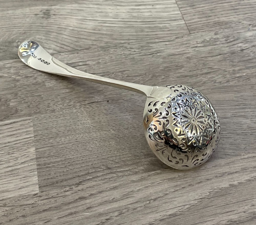 Quality Victorian Solid Silver Sugar Sifter Spoon, hallmarked for London 1872 by Chawner & Co (George William Adams). View IV