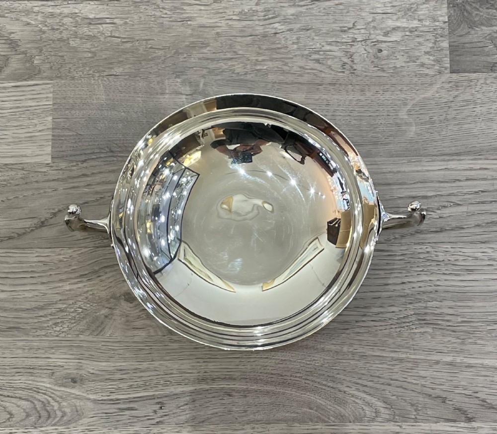 Stylish Art Nouveau Shallow Twin Handled Silver Bowl View II