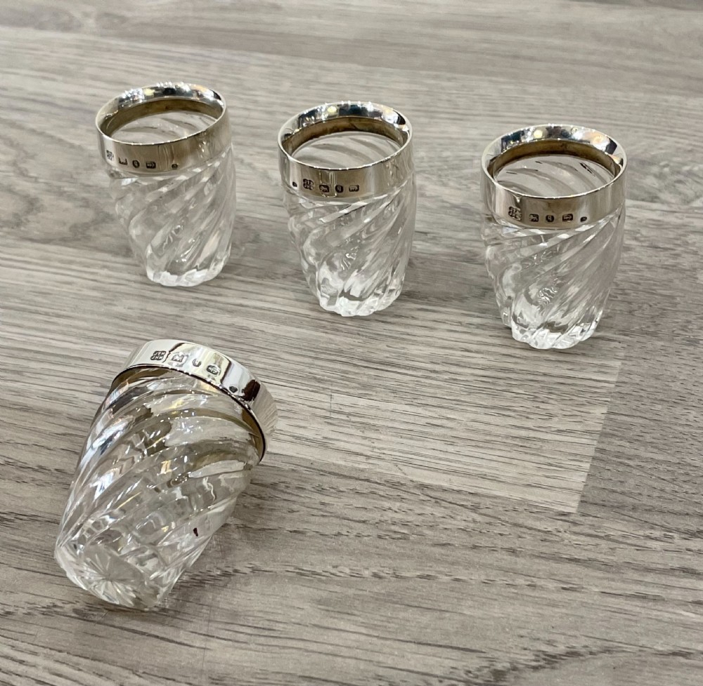 Victorian Silver Mounted Tot Spirit Glasses