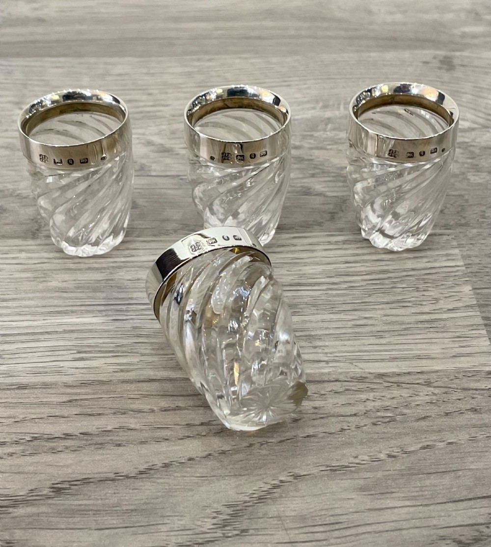 Victorian Silver Mounted Tot Spirit Glasses View II