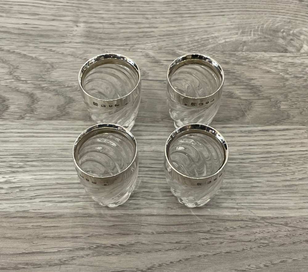 Victorian Silver Mounted Tot Spirit Glasses View VII